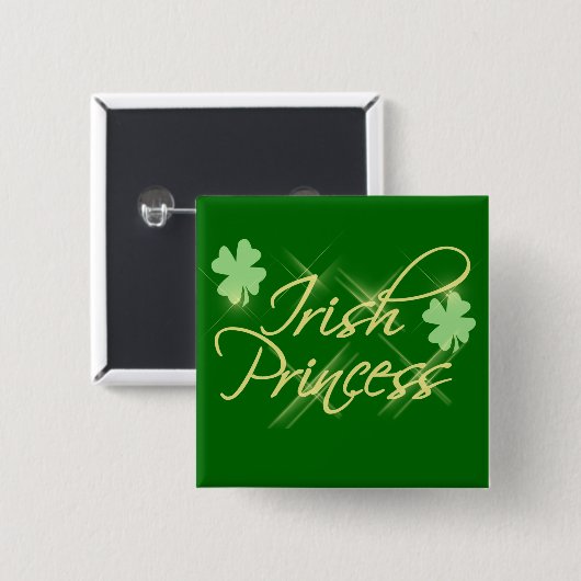 Badge Carré 5 Cm Princesse irlandaise Button (Devant & derrière)