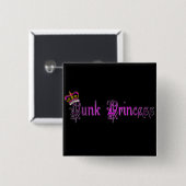Badge Carré 5 Cm Princesse punk Square Button (Devant & derrière)