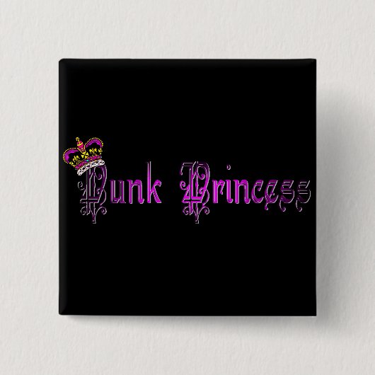 Badge Carré 5 Cm Princesse punk Square Button (Devant)