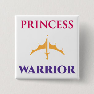 Badge Carré 5 Cm Princesse Warrior Pin