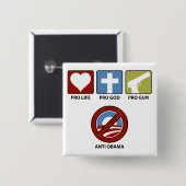 Badge Carré 5 Cm Princples contre Obama (Devant & derrière)