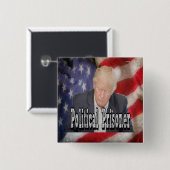 Badge Carré 5 Cm Prisonnier politique de Trump (Devant & derrière)