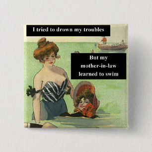 Badge Carré 5 Cm Problème avec la belle-mère