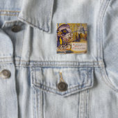 Badge Carré 5 Cm Procession du suffrage 1913 (En situation)