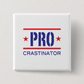 Badge Carré 5 Cm PROcrastinator_ (Devant)