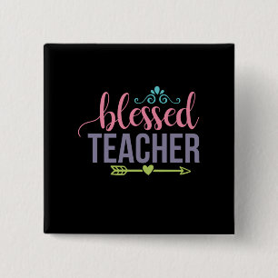 Badge Carré 5 Cm Professeur Cadeaux   Professeur béni