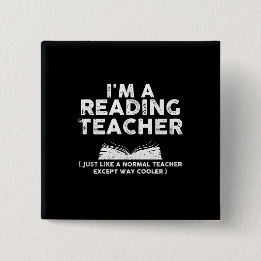Badge Carré 5 Cm Professeur de lecture - Je suis professeur de lect (Devant)