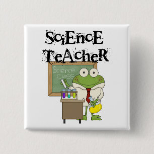Badge Carré 5 Cm Professeur de sciences de la grenouille