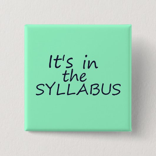 Badge Carré 5 Cm Professeur drôle Button d'université (Devant)