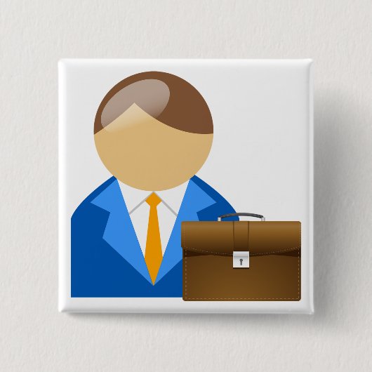 Badge Carré 5 Cm Professional Businessman Icon with Briefcase (Devant)
