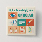Badge Carré 5 Cm Professional Custom Optician Iconic Design (Devant)