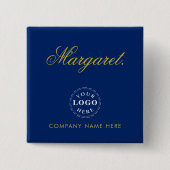 Badge Carré 5 Cm Professional Navy Button Featuring Name And Compan (Devant)