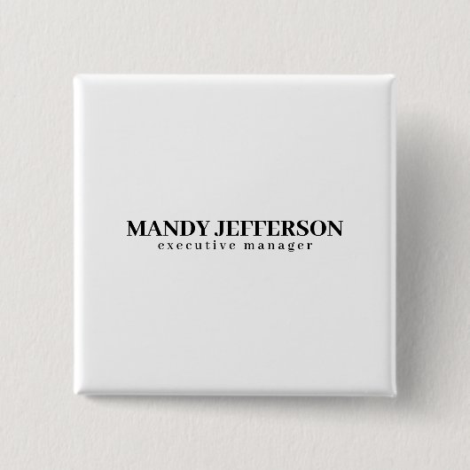 Badge Carré 5 Cm Professionnel élégant moderne minimaliste ajouter (Devant)