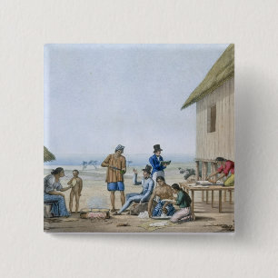 Badge Carré 5 Cm Professions domestiques, Agagna, Guam,