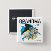 Badge Carré 5 Cm Profil Batman & Robin | Grand-mère à être (Devant & derrière)