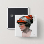 Badge Carré 5 Cm Profil de la femme (Devant & derrière)