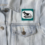 Badge Carré 5 Cm Profil du berger (En situation)