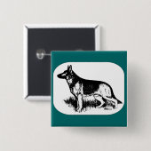 Badge Carré 5 Cm Profil du berger (Devant & derrière)