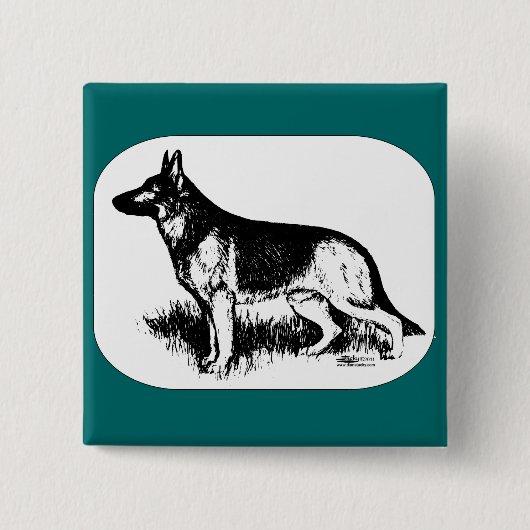 Badge Carré 5 Cm Profil du berger (Devant)