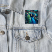 Badge Carré 5 Cm Profil Peacock (En situation)