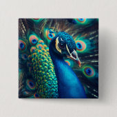 Badge Carré 5 Cm Profil Peacock (Devant)