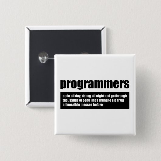 Badge Carré 5 Cm Programmeurs (Devant & derrière)