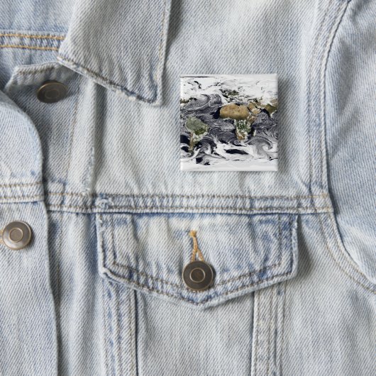 Badge Carré 5 Cm Projection cylindrique équidistale (En situation)