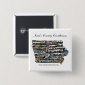 Badge Carré 5 Cm Projet de tribunaux de l'Iowa (Devant & derrière)