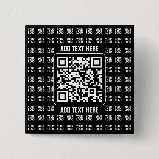 Badge Carré 5 Cm Promotional QR code (editable) plus Logo Pattern (Devant)