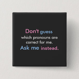 Badge Carré 5 Cm Pronouns Ask Me