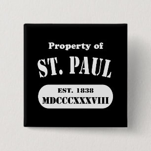 Badge Carré 5 Cm Propriété de Saint Paul