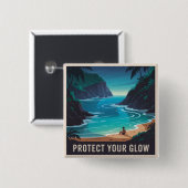 Badge Carré 5 Cm Protect Your Glow (Devant & derrière)