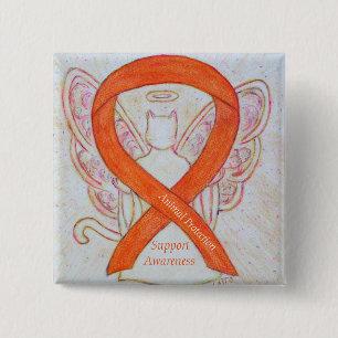 Badge Carré 5 Cm Protection des animaux Étanchéité à l'orange