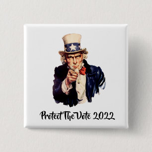 Badge Carré 5 Cm Protéger Le Bouton Vote 2022