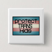 Badge Carré 5 Cm Protéger les enfants trans (Devant)