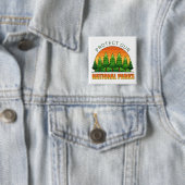 Badge Carré 5 Cm Protéger nos parcs nationaux Soutien (En situation)