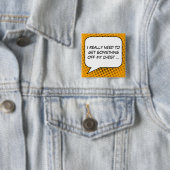 Badge Carré 5 Cm Protest Speech Buble Your Message Modèle (En situation)