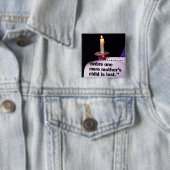 Badge Carré 5 Cm Protestation de bougie (En situation)