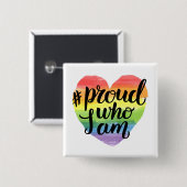 Badge Carré 5 Cm Proud (Devant & derrière)