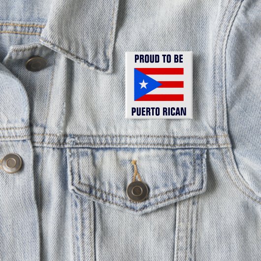 Badge Carré 5 Cm Proud to Be Puerto Rican (En situation)