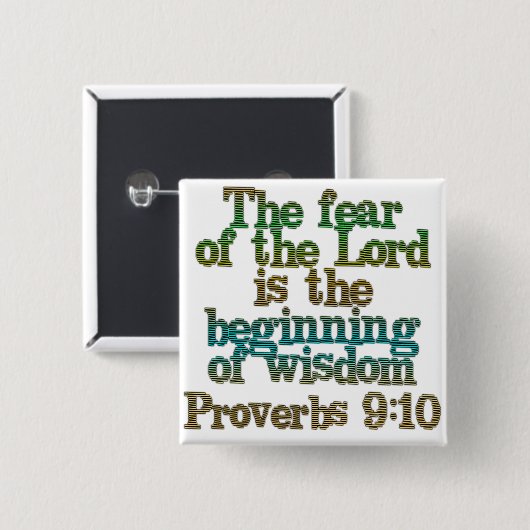 Badge Carré 5 Cm Proverbes 9:10 (Devant & derrière)