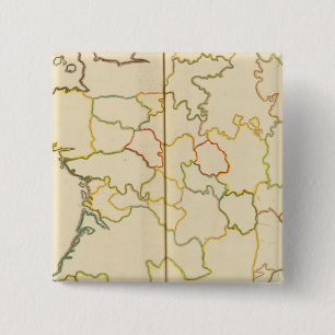 Badge Carré 5 Cm Provinces, France Plan