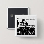 Badge Carré 5 Cm Psaume 100:1 (Devant & derrière)