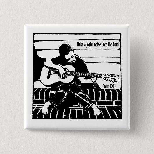 Badge Carré 5 Cm Psaume 100:1 (Devant)