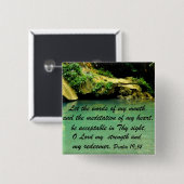 Badge Carré 5 Cm Psaume 19:14 (Devant & derrière)