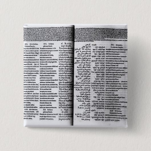 Badge Carré 5 Cm Psaume de David : Psalterim Octaplums, 1516 (Devant)