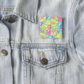 Badge Carré 5 Cm Psychédélique (En situation)