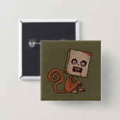 Badge Carré 5 Cm Psycho Sack Singe (Devant & derrière)
