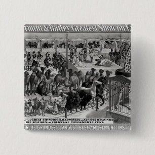 Badge Carré 5 Cm Publicité par affichage, 'le Barnum et le Bailey