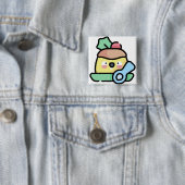 Badge Carré 5 Cm pudding de noël (En situation)